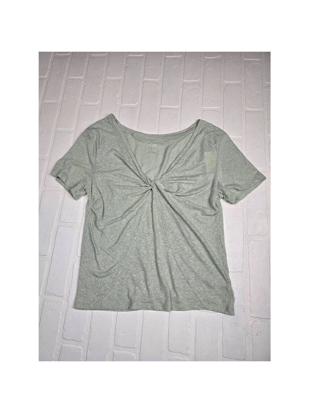 A new Day Twisted Green V-Neck Top 3X